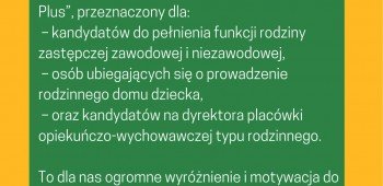 Z radością informujemy, że Minister Pracy i Polityki Społecznej zatwierdził na kolejne 5 lat autorski program szkoleniowy „Rodzina Plus”